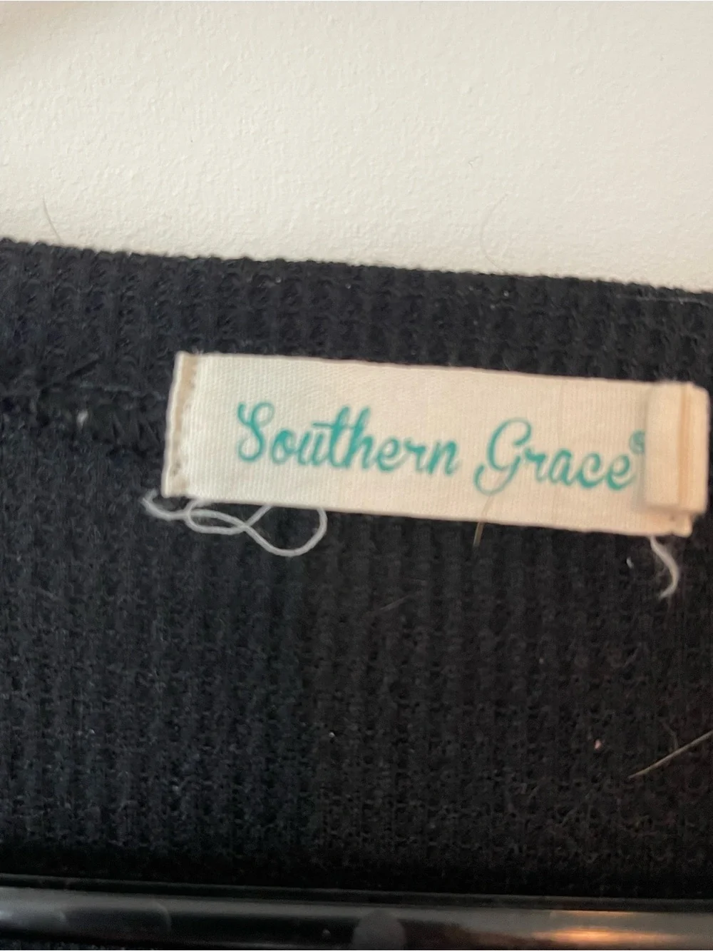 Southern Grace Black Lace Balloon Sleeve Sweatshirt